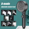 VILOYI 8 Modes High-Pressure Shower Head Fall Resistance Black Handheld Showerhead Water Saving Bathroom Shower Accessories. 