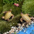 HI-SUHE Resin Ornaments, Sea Turtle Model Landscape Flowerpot Decoration Landscape Prop, Aquarium Fish Tank Decoration Resin Mini Sea Turtle. 