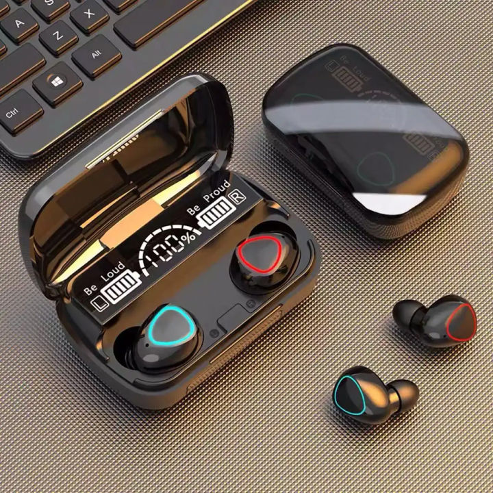 M10 TWS Wireless Earbuds Bluetooth Earphone HiFi Touch Control LED Digital Display With Microphone And Power Bank