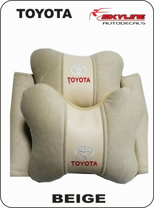 TOYOTA car headrest pillow high quality 2pcs with seat belt straps. For Maruti, Alto, Wagon-R, Shift and all kinds of Suzuki Vehicles