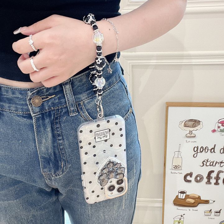 Sroof%20%20Case%20%20For%20iPhone%20X%20XR%20XS%20Max%2011%2012%2013%2014%2015%20Pro%20Max%2014%2015%20Plus%20Shell%20ripple%20dot%20black%20diamond%20bracket%20new%20high-end%20model%20with%20bracelet%20Anti%20Drop%20phone%20case%20back%20cover%20-%20Image%208