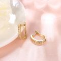 Hoop Earrings For Women 2 Colors Inlaid Cubic Zircon Copper Earring Female Fashion Jewelry Elegant And Sophisticated Gift. 