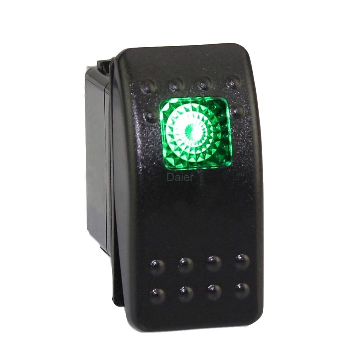【Green】 12V 4Pin ON Off Dashboard Switch Waterproof LED Blue Lighted ...