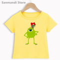 Fashion Summer Funny Kids Clothes Monster Cartoon Print Tshirt Girls/Boys Kawaii Children Clothing 3-13 Years Toddler T Shirt. 