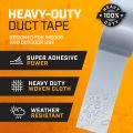 Duct Tape - 48mm x 9m (2 Inch) - Heavy Duty Gaffer Tape - Waterproof Adhesive Cloth Duct Tape - Grey Packing Cloth Book Binding Tape by ZinZen. 