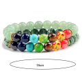 1 Pair Beaded Bracelet Double Layer Seven Chakras Colorful Natural Volcanic Stone Wristwear Various Women Men Yoga Sport Chakra Bracelet Couple Gift. 