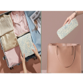 Large Capacity Makeup Bag 3 Pcs Cotton Quilted Makeup Bag Aesthetic Floral Toiletry Bag for Women. 