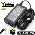 19V 3.42A 65W AC Adapter Charger | For Acer Aspire E5-576G E5-575G E5-521 E5-522 E5-571 E5-571P E5-573 E5-573G E5-575 V3-571G V3-572G V3-572P E1 E11 E14 E15 E3 E5 ES1 F15 M3 M5 R3 R7 S3 V15 V3 V5 V7 VN7. 