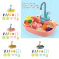 1 Set Funny Kitchen Durable Plastic Automatic 180 Rotatable Sink Kids Washing Pretend for Kid. 