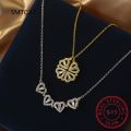 925 Sterling Silver Clover Necklace Four Leaf Heart Shape Pendant Necklace For Women Hart Luxury Jewelry Sale Dropshipping. 