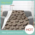 Badger Sausage Dog Lovers Blanket Fleece Spring Warm Flannel Dachshund Throw Blankets for Sofa Outdoor Bedroom Bedspread. 