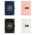 Password-locked Sailor's Voyage Password Notebook Multiple Use Leather Cover Secure Notebook Locked Diary book A5 Size Thick Pages Password Journal for Personal Journaling Office Use Gift Item Student Stationery Private Notes. 