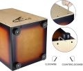 GECKO Adjustable  Cajon BOX with Bag Aley Key Drum-Wooden Percussion with Adjustable Guitar Strings | Birch Wood, Compact & Lightweight with carrying case. 