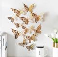 12pcs 3D Gold Butterfly Wall Stickers. 