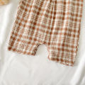 Gentle Baby Boys Summer Clothing Plaid Cotton Short Sleeved Infants Romper Casual. 
