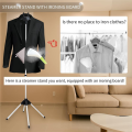 Adjustable Steamer Rack with Two Clips for Suit Shirt, Foldable Garment Steamer Stand with Ironing Gloves for Clothes Black. 
