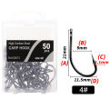 Poplikdfr 50pcs Fishing Hooks Beak Offset Circle Hook High Carbon Steel Barbed Long Shank Hooks With Box Package For CARP Saltwater Freshwater. 