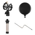 Mini Desktop Microphone tand + hock Mount Mic Holder + Pop Filter Kit. 