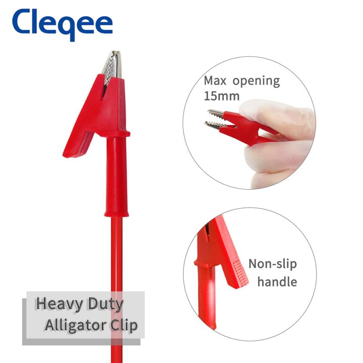 Cleqee%20Heavy%20Duty%20Dual%20Alligator%20Clip%20Double-ended%20Crocodile%20Clamp%20Wire%201M%20Cable%201000V/15A%20-%20Image%203