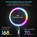 RGB LED Ring Light MJ33 Multiple Colorful Effects Suitable For Portrait Photography, Stream Video, Live Broadcast Colorful Creative Photography Ring Lights. 