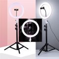 10 Inch Selfie Ring Light, LED Ring Light with Tripod Mount and Phone Holder, Desktop Circle Light for YouTube Video, TikTok, Live Stream, Makeup. 