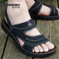 Tusilong Summer New Men's Sandals Genuine Leather Thick Bottom Non-Slip Beach Shoes Casual Soft Bottom Sandals. 