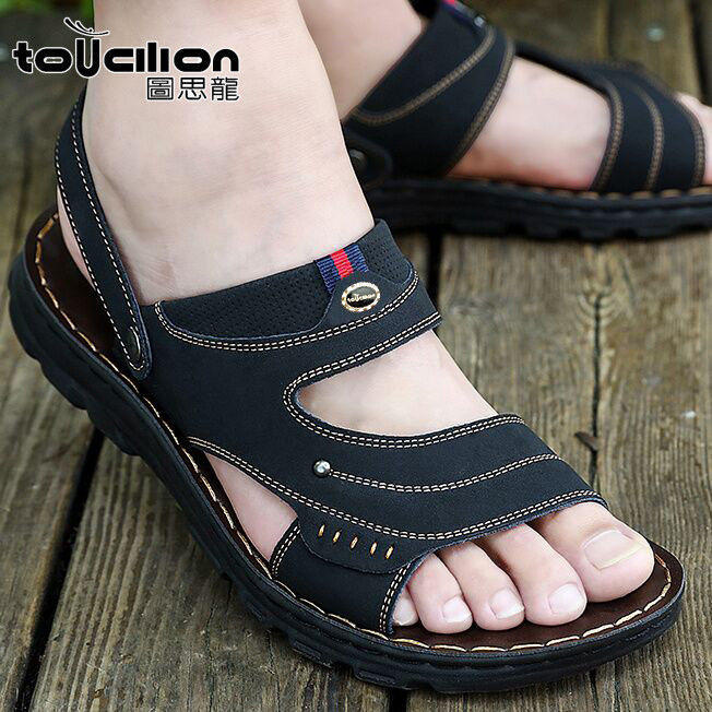 Tusilong%20Summer%20New%20Men's%20Sandals%20Genuine%20Leather%20Thick%20Bottom%20Non-Slip%20Beach%20Shoes%20Casual%20Soft%20Bottom%20Sandals%20-%20Image%206