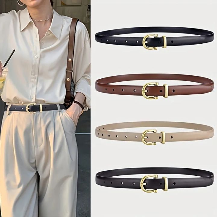 【HUT】 New Women's Fashionable Thin Buckle Belt, Detachable Double Side Denim Belt As A Gift For Mothers And Girlfriends