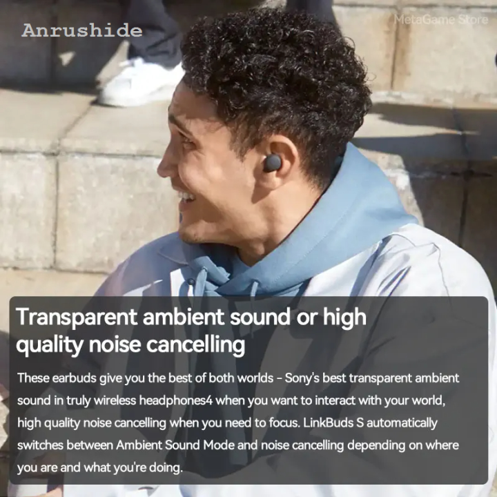 Sony LinkBuds S Truly Wireless Noise Cancellation Earbuds Hi-Res Original Audio 360 Reality Audio Up to 20Hrs IPX4 Earphones WF-LS900N