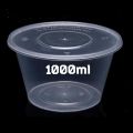 10pcs 1000ml Disposable Container Plastic Clear Cup With Lid For Storage Sauce, Jelly, Yogurt, Mousse Cups & Bowls. 