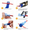 Quick Splice Electrical Connectors T Tap Wire Cable Snap Terminals Scotch Lock Car Audio Waterproof Kit Tool Set. 