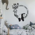【IKE】Panda Wall Decal  Animal Bamboo Meditation Room Bedroom Off Interior Design Decor Vinyl Wall Stickers Chinese Style. 