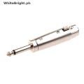 【WhiteBright.ph Silver-colored 3 Pin XLR Female To 1/4" 6.35mm Male Mono Jack Lead Adapter AD .. 