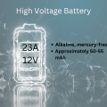 High Voltage 23A 12V Mercury free Alkaline Battery 1Pcs. 