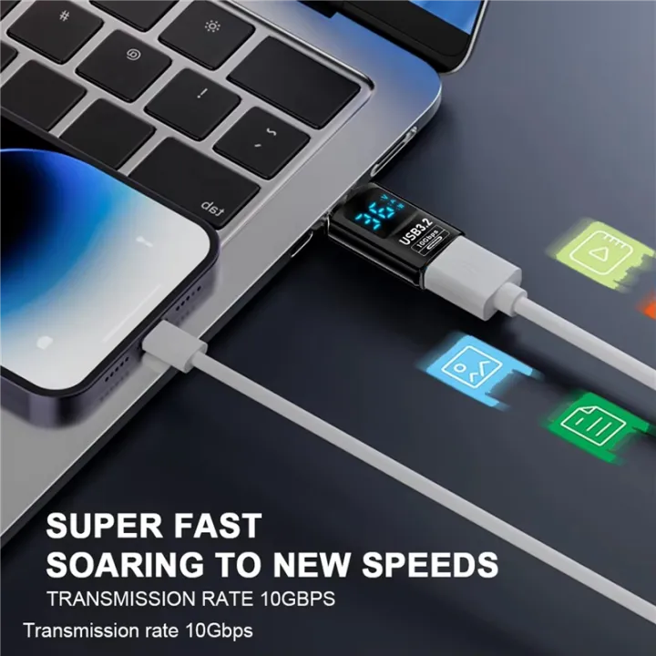 1PCS%20Digital%20LED%20Display%20USB%203.2%20Adapter%2010Gbps%2036-60W%20Power%20Meter%20Tester%20Smart%20Chip%20Data%20Transmission%20USB%20C%20Extension%20A%20-%20Image%202