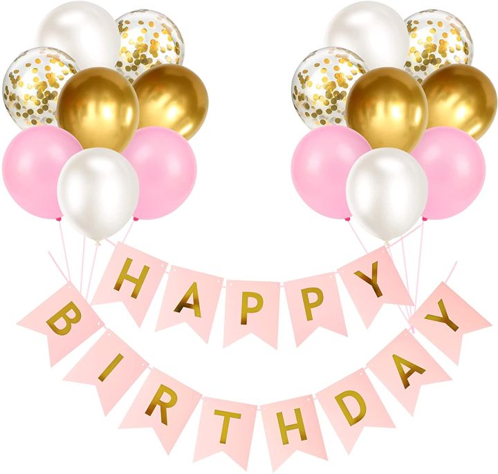 HAPPY%20BIRTHDAY%20Pink%20Decoration%20Kit%20-%20Happy%20Birthday%20Banner,%20Pink%20And%20White%20Latex%20Balloons,%20Gold%20Latex%20And%20Confetti%20Balloons%20For%20Birthday%20Celebrations%20-%20Image%203