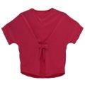 Bow Tee T Shirt Blouse Single Jersey Cotton Fabric 190 Gsm O Neck, Short Sleeve Front Bow Design Casual Loose Fit Office Wear /Tshirt/ Blouse In Pink Colour For Women/ Ladies / Girls. 