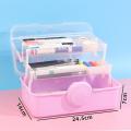 Cute Storage Box Organizational Three layer Cartoon Tool Box Art Pen Box for Art Supplies Drawing Tools Artists Students Craft Storage. 