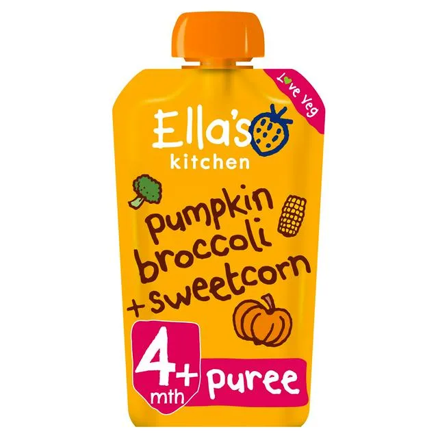 Ella's Kitchen Organic Pumpkin Broccoli & Sweetcorn Pouch 4+ Months 120g