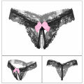 Female Underwear Lace s open croth Pants Pearl massage G-String for Women Breathable Summer panty. 
