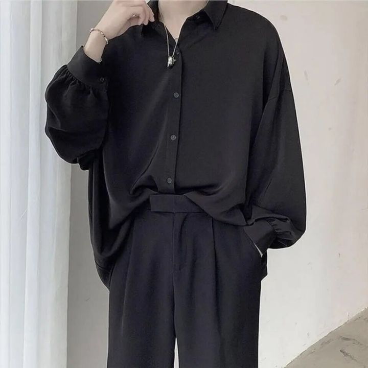 Black%20Long-sleeved%20Shirts%20Men%20Korean%20Comfortable%20Blouses%20Casual%20Loose%20Single%20Breasted%20Shirt%20With%20Tie%20-%20Image%207