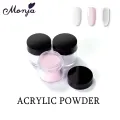 Monja 7Pcs/Set Acrylic Nail Art Set, Clear Pink Acrylic Nail Powder Set Polymer Nail Powder With Acrylic Liquid, 58 ML Liquid Monomer Nail Extension Tool Set,  With Nail Brush, Nail Form,  Glass and DIY Nail Art Tool Beginner Nail Acrylic Extension Set. 