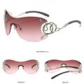 KLASSNUM Y2k Rimless Sunglasses Women Stylish Gradient Lens Outdoor Shades Trendy Luxury Brand Design Metal Frame Eyewear Goggle. 