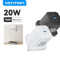 Vention 65W 45W 30W 20W  GaN 3 Port USB Mini Fast Charger for iPhone 15 14 13 Pro Max SAMSUNG S23 S22 Fast portable Charging. 