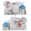 Mini Power Generator Stirling Engine Teaching Model Fan Miniature Hot Air for Physics Lab. 