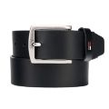 Tommy Black Belt with Premium Synthetic Leather Finish. 