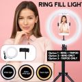 26CM Ring Light With 8ft Stand Tripod 10 Inch Selfie LED Ring Light With Adjustable Phone Holder 360 Rotatable Ring LED Studio Camera. 