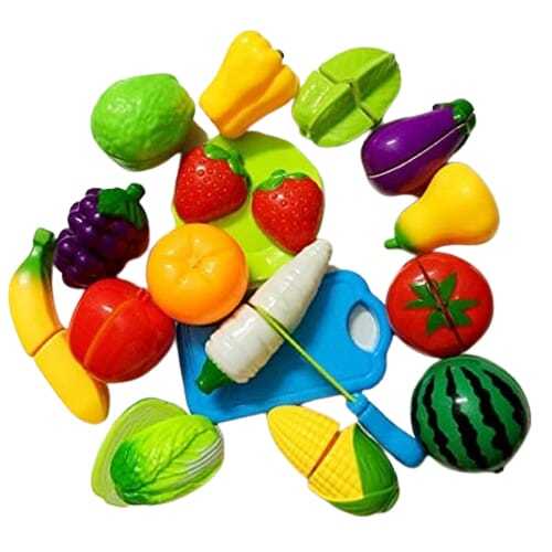 7pcs Pretend Play Cutting Fruit Toy Set Simulation Fruits Vegetables Food Toy Set Kitchen Toys for Kids