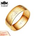 Carat Letter Ring Wear-resistant Titanium Steel Prayer Band Ring. 