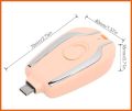 Portable Mini Power Bank, Emergency Charger, 1500mAh Portable Keychain Charger, Ultra Compact Mini Battery Fast Charging Backup Power Bank (Black-iOS & Pink-Type C). 